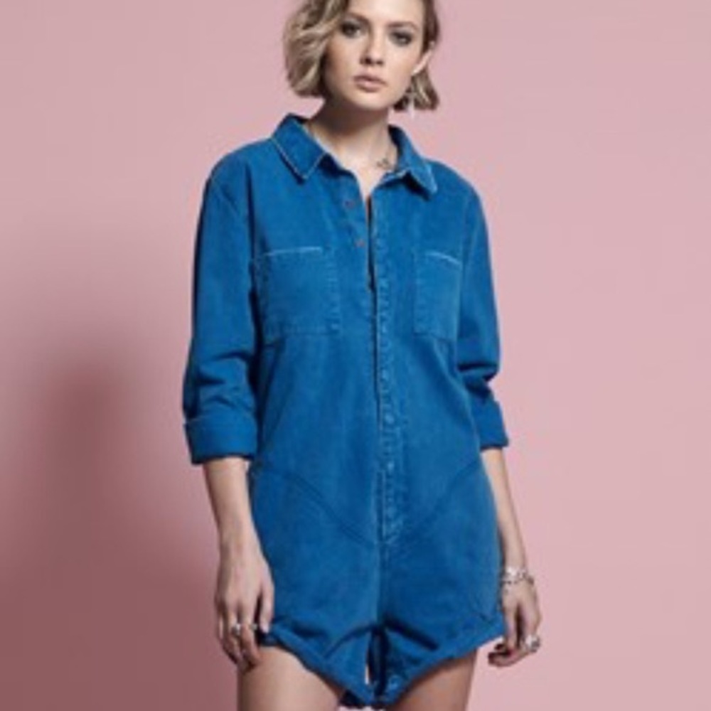 One Teaspoon Prophecy Jumpsuit. Sapphire Blue. Medium.